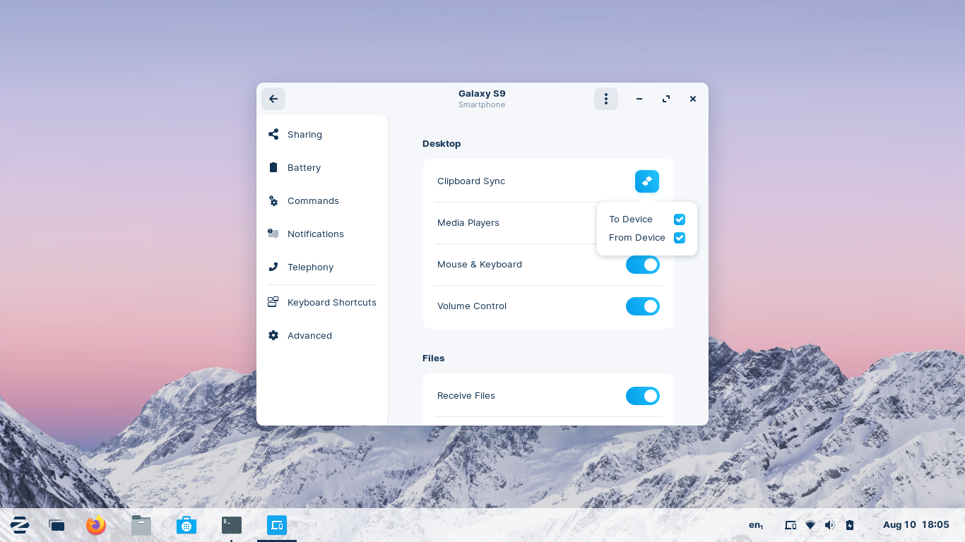 Zorin desktop screenshot: 16 connect