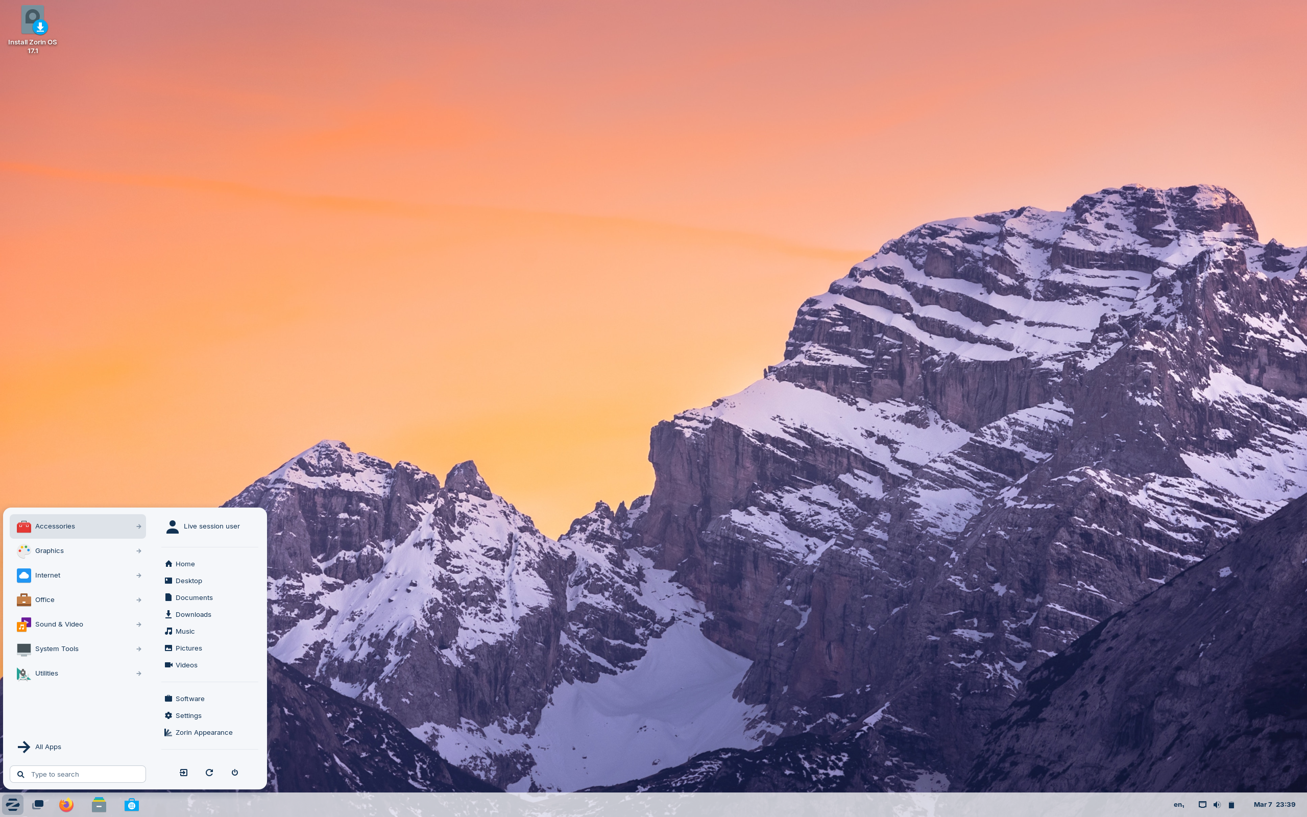 Zorin desktop screenshot: 17.1