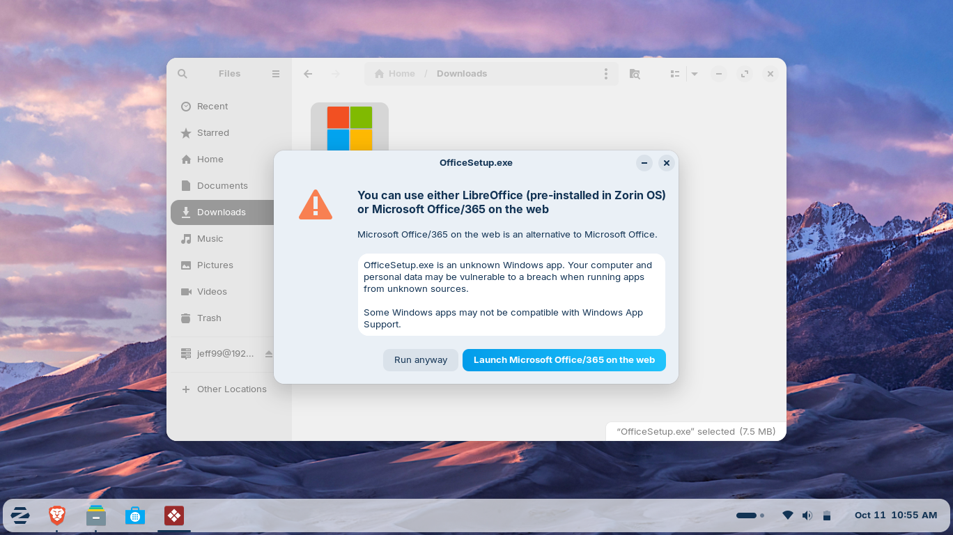 Zorin desktop screenshot: 18 libreoffice