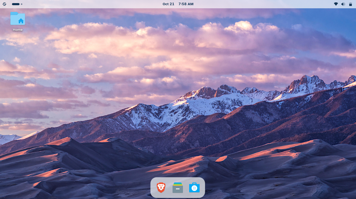 Zorin desktop screenshot: 18 paid top panel