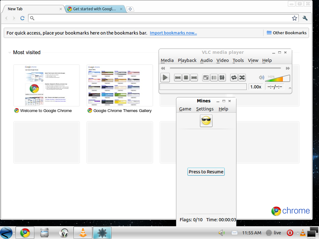 Zorin desktop screenshot: 4 chrome