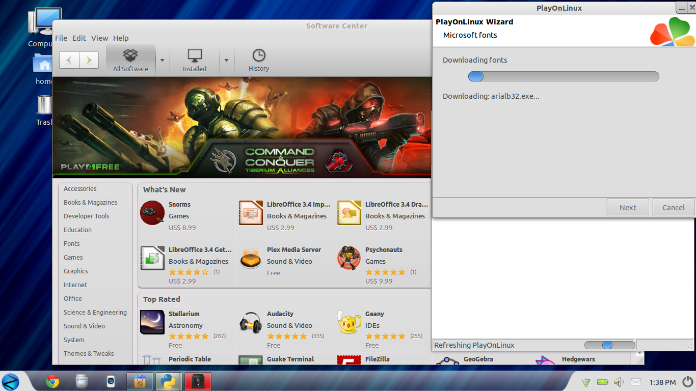 Zorin desktop screenshot: 6 packages