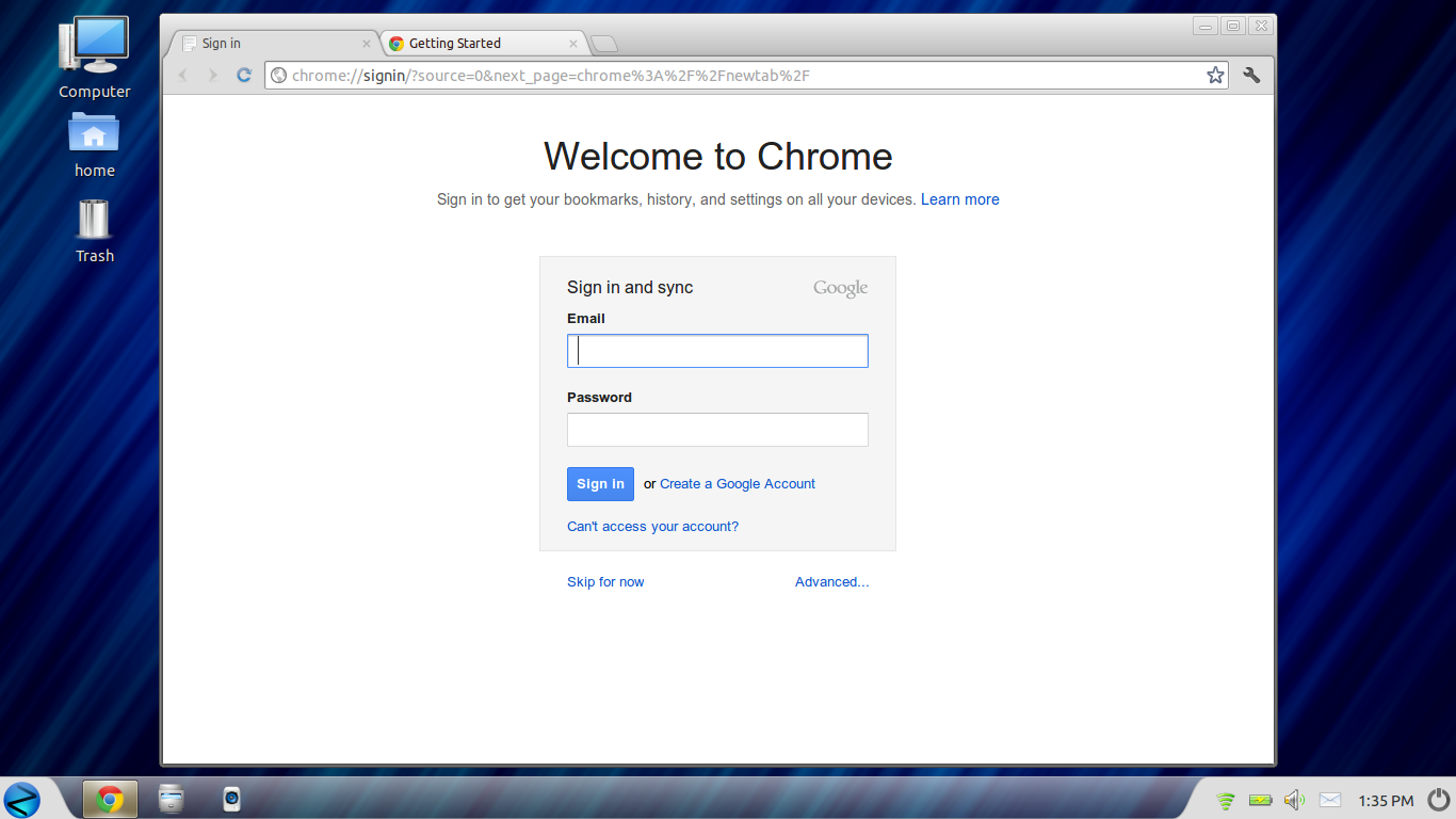 Zorin desktop screenshot: 6 web