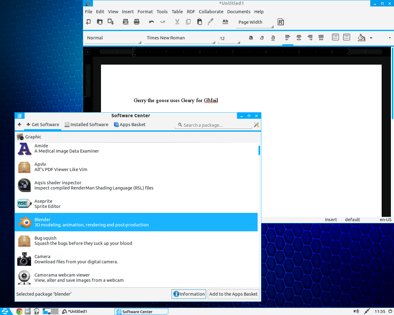Zorin desktop screenshot: 7 apps