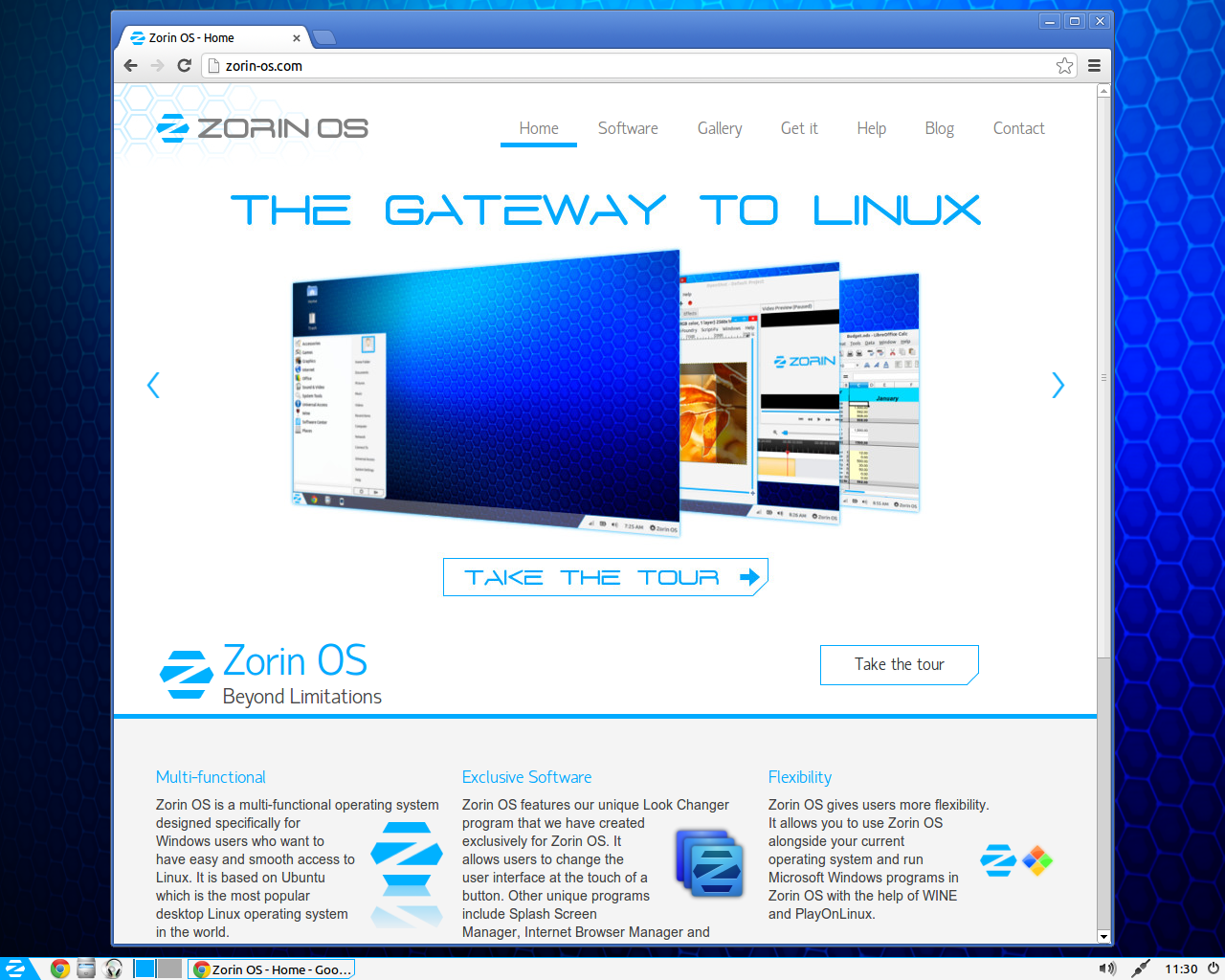 Zorin desktop screenshot: 7 web